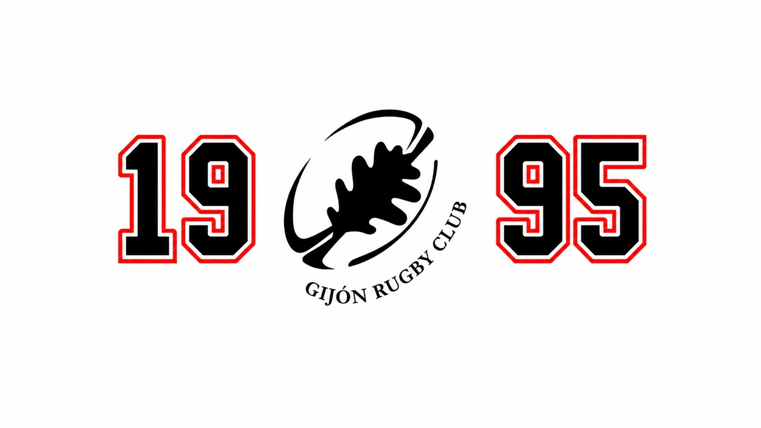 1995 con el escudo del Gijón Rugby Club